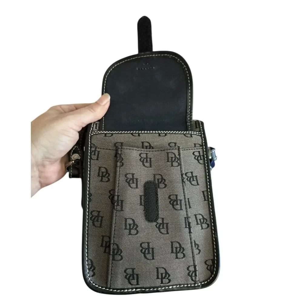 Dooney & Bourke Gray Black DB Classic Crossbody Purse